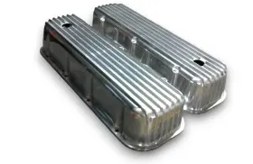 Speedmaster Outlet 840136540458 Chevy Bbc 454 Nostalgic Finned Aluminum Valve Covers - Tall With Hole