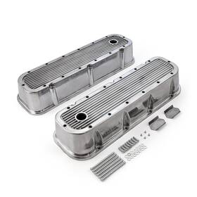 Speedmaster Outlet 840136540465 Chevy Bbc 454 Polished Ribbed Aluminum Valve Covers - Tall With Hole