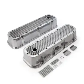 Speedmaster Outlet 840136540465 Chevy Bbc 454 Polished Ribbed Aluminum Valve Covers - Tall With Hole