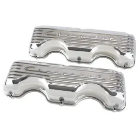 5721002 Speedway Motors Finned Aluminum Valve Covers Polishd Fits Chevy 348/409