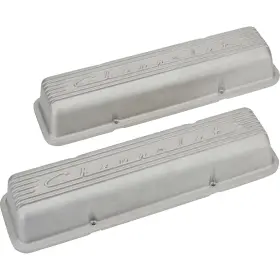 5721004 Speedway Motors Finned 1960-86 Small Block Fits Chevrolet Valve Covers Plain