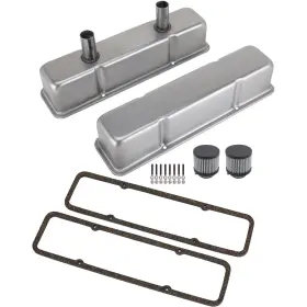 9100048 Speedway Motors 60-86 Sbc Circle Track Tall Valve Cover Kit Steel Plain