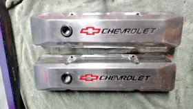 9100363 Speedway Motors Bow Tie Aluminum Valve Covers Fits Small Block Chevy