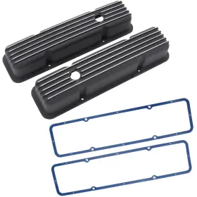 283-305-327-350-400 Speedway Motors 9100365 1960-86 Sbc Tall Finned Valve Covers And Gasket