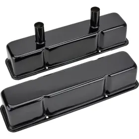91017154 Speedway Motors Fits Chevy Tall Valve Covers With Breather Tubes Black Steel