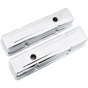 91017161 Speedway Motors Tall Chrome Valve Covers For Small Block Chevy Stamped Steel Internal Baffles