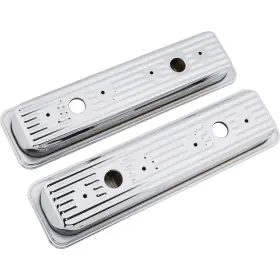 91017181 Speedway Motors Centerbolt Valve Covers 2-hole Chrome Fits 1987-up Small Block Chevy