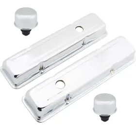 9102479 Speedway Motors Short Chrome Valve Covers And Push-in Breathers Fits Small Block Chevy