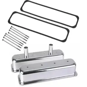 9108912 Speedway Motors Tall Aluminum Centerbolt Valve Covers With Gaskets/bolts Fits S/b Chevy