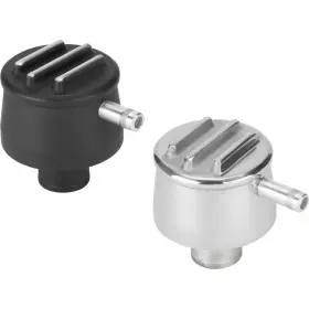 Hz-6122-pbk Speedway Motors Pcv Valve Aluminum Breather Pol. Finned Black