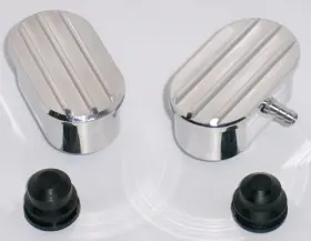 Gh-611 Srn Finned Oval Polished Aluminum Valve Cover Air Breather Pcv Combo Display