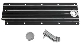 240058b Summit Racing Engine Valley Cover Aluminum Black Powdercoated Finned Chevy Small Block Ls Each