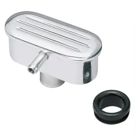 440300 Summit Racing 2 Two -2 Valve Cover Breather Push-in Oval Aluminum Polished Ball-milled