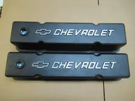 440400 Summit Racing Ansen Sbc Small Block Chevy Aluminum Valve Covers Wrinkle Black