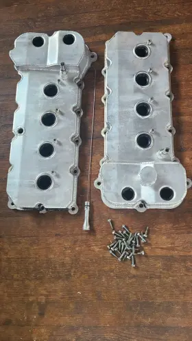 425172 Top Street Performance 5.0 Coyote Fabricated Polished Aluminum Valve Covers