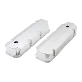 Jm8094-8ca Top Street Performance Short Bolt Aluminum Valve Covers With Breather Holes Clear Anodized Ford Big Block