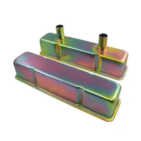 Sp7161 Top Street Performance Perimeter Bolt Circle Track Steel Valve Covers - Zinc For Chevy Small Block