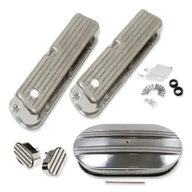 R26336 Transmountracing Tall Polished Finned Valve Cover &15 Inch Air Cleaner &breather For Ford 289 1962-85