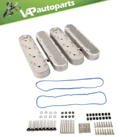 Vap17683600us Vap Silver Aluminum Ls Finned Cast Valve Covers For Chevy Small Block Sb V8 293 325