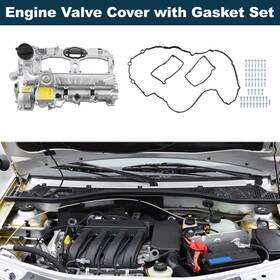X Autohaux 11127588412/11-12-7-588-412 Engine Valve Cover With Gasket No.11127588412 For Bmw 528i 2012-2016 Silver Tone