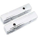Tall Chrome Valve Covers For Small Block Chevy, Stamped Steel, Internal Baffles New. Price: $31.99.