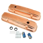 Summit Racing 440419CPR Valve Covers Stock Height Cast Alum Finned Copper Plated New. Price: $234.99.