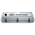 Ford 302-030 Sb Polished Valve Covers, Tall W/ Black Mustang Logo New. Price: $227.73.