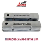 Small Block Chevy Tall Polished Valve Covers - Custom Engraved Logo Ansen Usa New. Price: $295.00.