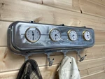 Big Block Chevy Valve Cover Coat Rack W/ 4-ZONE World Clock & Spark Plug Hooks. Price: $245.00.