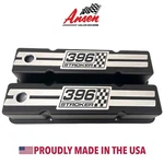 396 Stroker Small Block Chevy Tall Valve Covers - Raised Billet Top Black New. Price: $375.00.