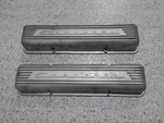 66-67 Corvette 7-FIN High Script Straight Bolt Valve COVERS-GM#3767493-CAST Flaw Remanufactured. Price: $249.95.