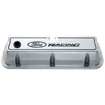302-001 Sb Aluminum Polished Valve Covers, Tall W/ford Racing Logo New. Price: $238.37.