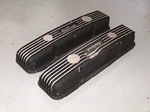 Vintage Edelbrock Classic Small Block Chevy Finned Aluminum Valve Covers 41453 Used. Price: $150.00.