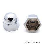 12 Chrome 9/16" Metal Acorn Nut Caps & Bolt Covers - Custom Car Truck Motorcycle New. Price: $25.95.