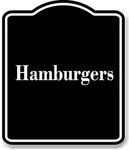 Hamburgers Black Aluminum Composite Sign New. Price: $36.99.