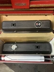 1978-1980 Corvette L-82 Valve Covers Aluminum Finned Black Used. Price: $305.00.