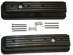 Chevy Black Aluminum Finned Tall Valve Covers 305 350 Center Bolt 5.0 5.7 Return New. Price: $72.00.