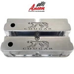 Ford 289, 302, 351W Tall Polished Valve Covers - Cougar Logo Ansen Usa New. Price: $295.00.