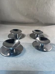 4 Vintage 1960S Ajax Shiny Chrome Beveled Concave 2" Round Knobs & Back Plates. Price: $45.99.