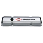 Proform 141-899 Chrome Short Valve Covers W/red & Blk Emblem 58-86 Sb Chevy New. Price: $102.07.