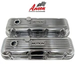 Big Block Chevy "motion" Valve Covers, Classic Finned - Polished Ansen Usa New. Price: $295.00.