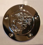 T-6 Billet Alum. Triple Chromed 5-HOLE Usmc Point Cover Fits Harley Davidson New. Price: $79.99.