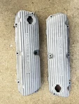 Powered By Ford Small Block Aluminum Valve Covers E4ZE-6582-FC Used. Price: $120.00.
