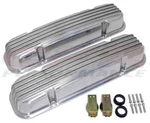 Pontiac 326-455 Polished Aluminum Valve Covers Finned, Holeless New. Price: $79.95.