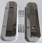 Pontiac 326-455 Fabricated Polished Aluminum Short Smooth Valve Covers W/ Hole New. Price: $140.00.
