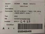 Sonata 2003 Valve Cover 1723768 Used. Price: $77.39.