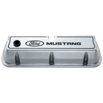 Ford Mustang Die-cast Valve Covers Polished With Black Logo New. Price: $193.50.