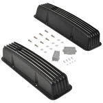 For Sbc Small Block Chevy 327 350 1958-86 Aluminum Black Finned Tall Valve Cover New. Price: $73.88.