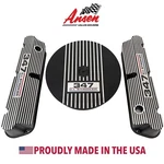 Ford 347 Stroker Pentroof Black Valve Covers & 13" Air Cleaner Kit - Ansen Usa New. Price: $464.00.