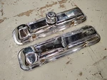 Oem Pontiac V8 Chrome Valve Covers W/ Breather 1960S 70S 389 Gto Firebird Lemans Used. Price: $200.00.